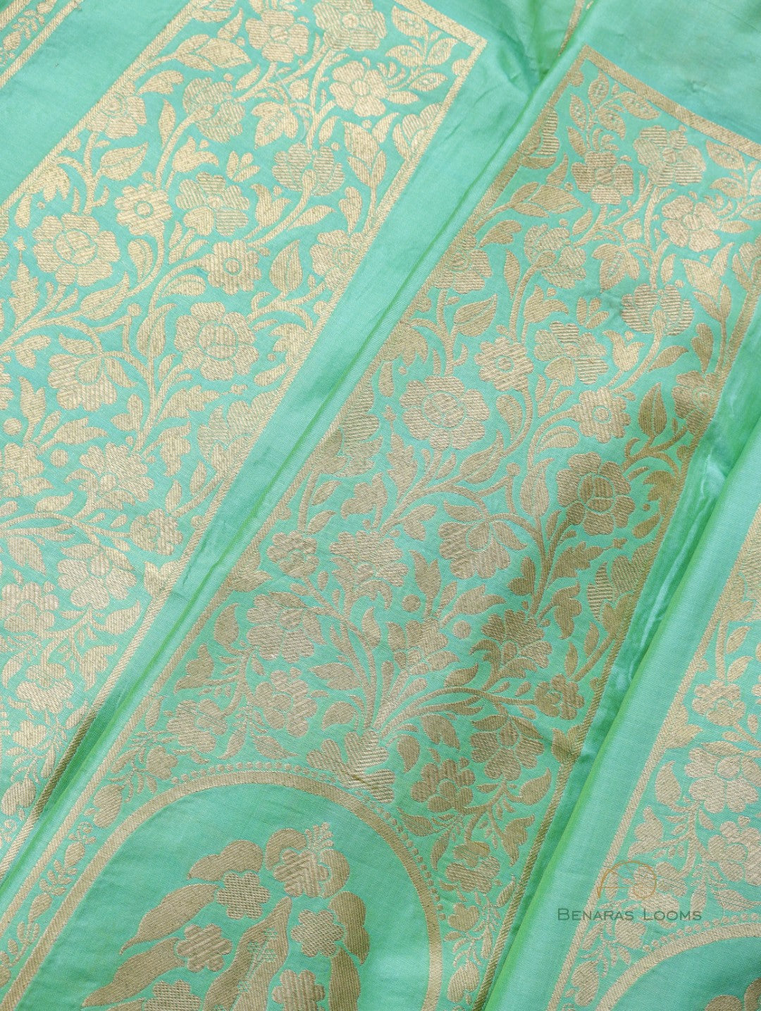 Eesha Green Handwoven Pure Kataan Silk Banarasi Lehenga