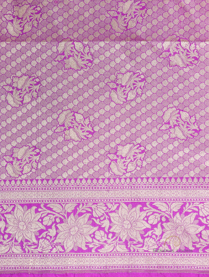 Eesha Purple Handwoven Pure Silk Banarasi Lehenga