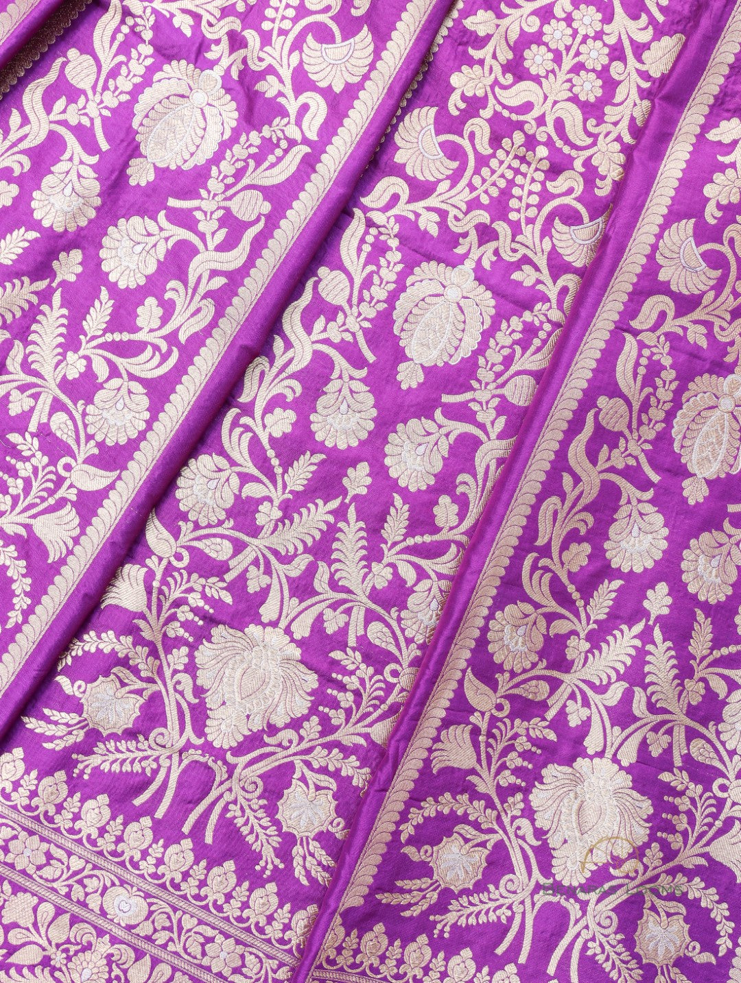 Mira Purple Handwoven Pure Silk Banarasi Lehenga