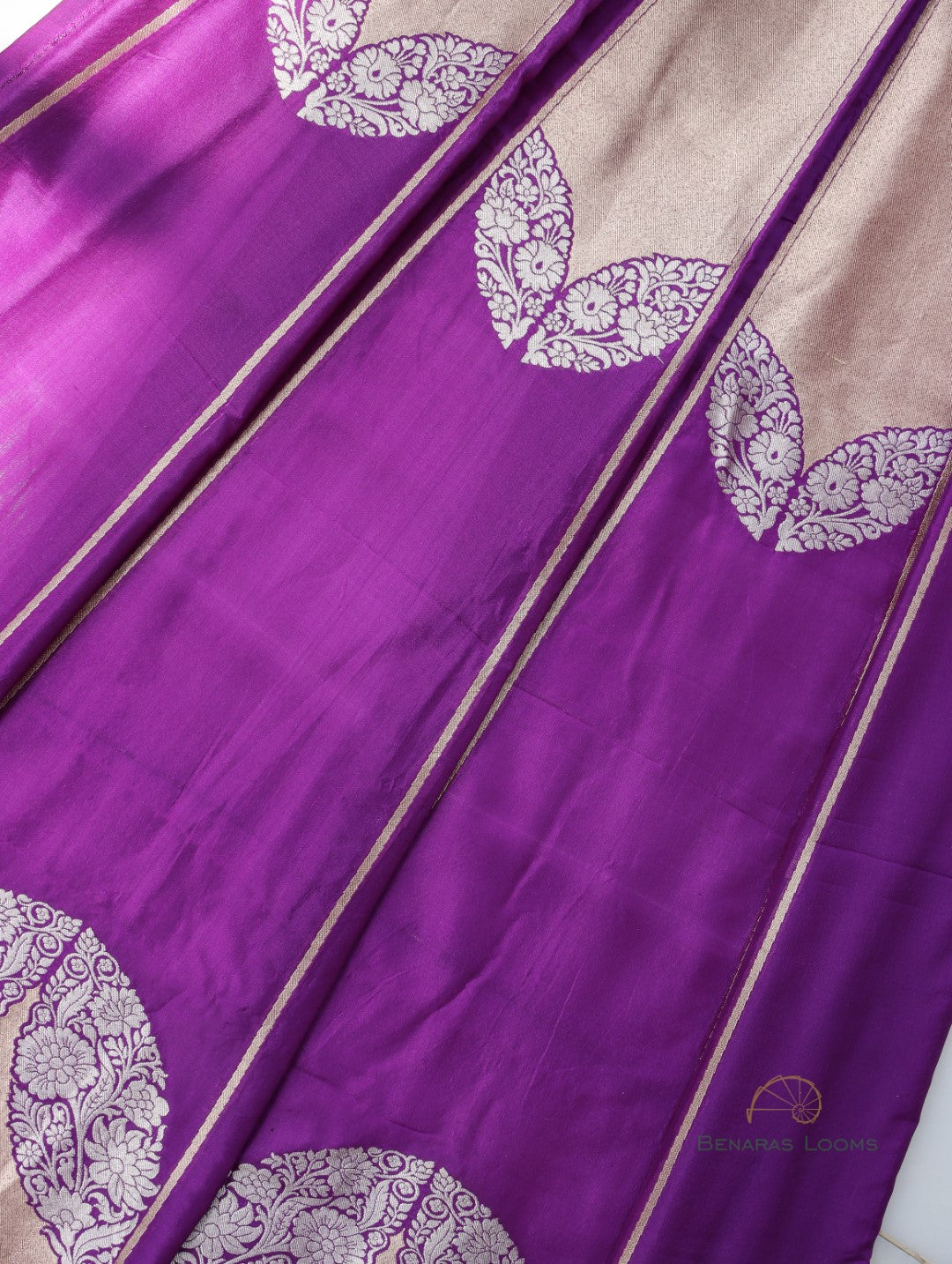 Saanvi Purple Handwoven Pure Silk Banarasi Lehenga