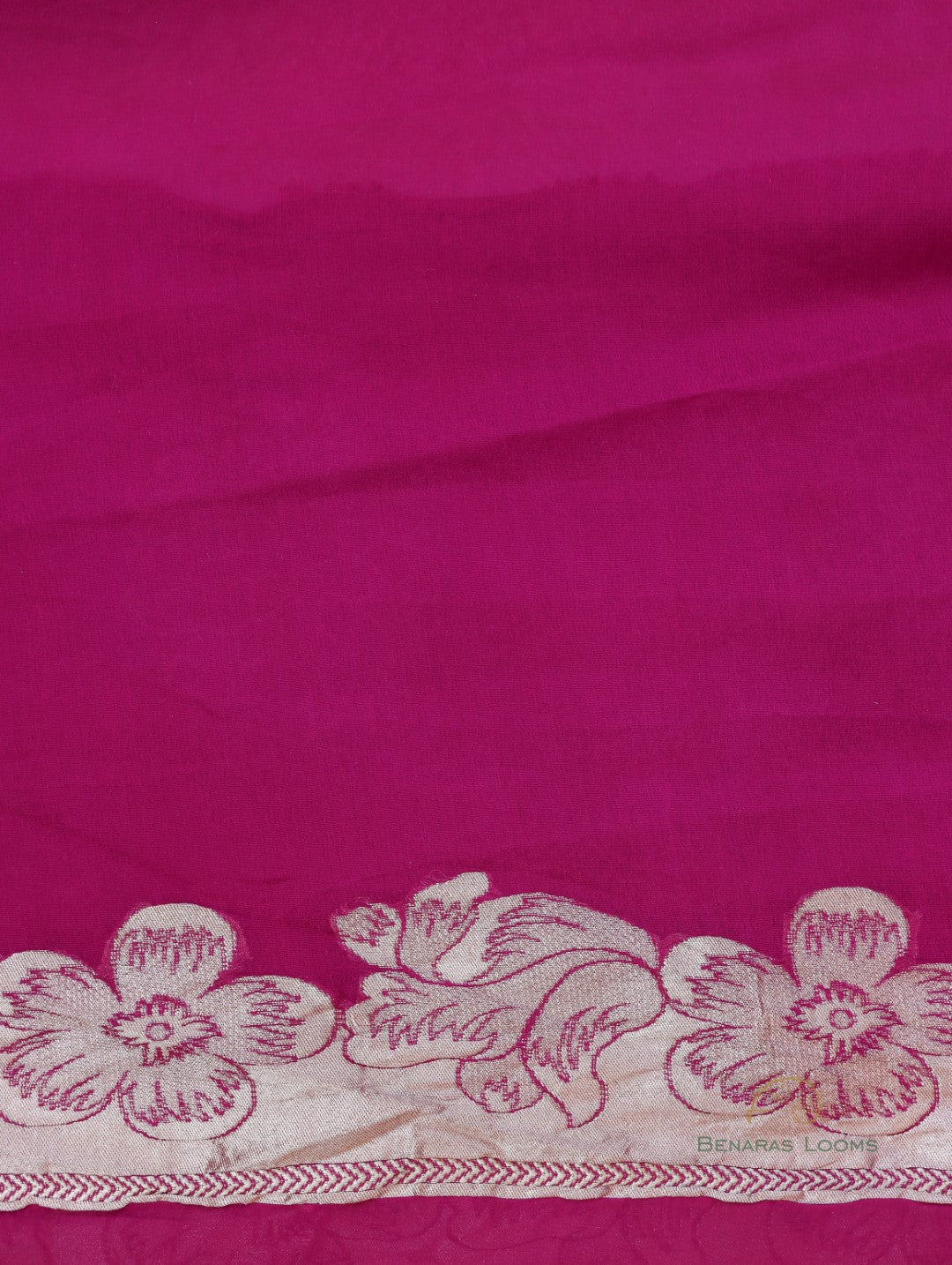 Cherry Red Handwoven Pure Khaddi Georgette Saree