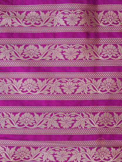 Vibha Purple Handwoven Pure Kataan Silk Banarasi Lehenga