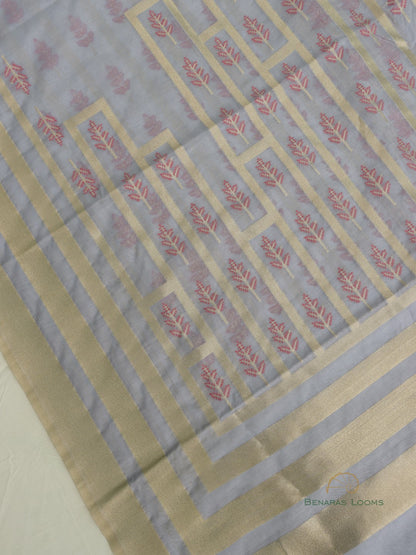 Gray Gardenia Three Piece Banarasi Suit Set