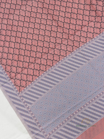 Peach Banarasi Suit Set