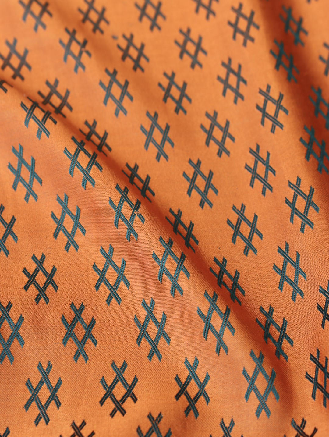 Rust Handwoven Pure Satin Silk Banarasi Saree