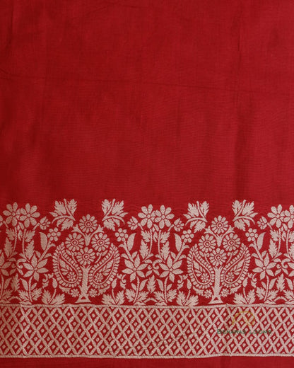 Maroon Handwoven Chanderi Silk Unstiched Suit Set