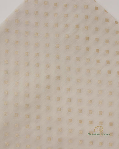 Cream Pure Munga Silk Buti Fabric
