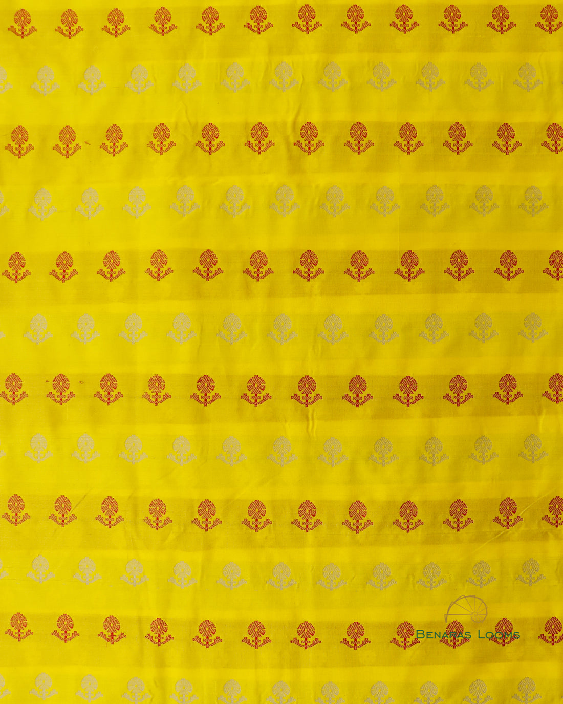 Yellow Handwoven Pure Kataan Silk Fabric