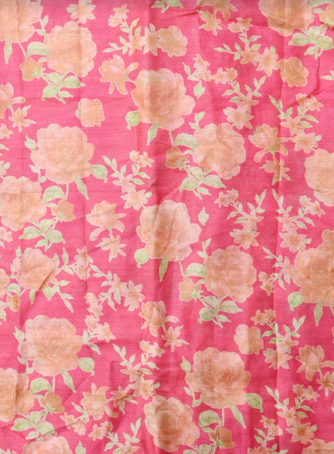 Red Pure Silk Digital Printed Fabric
