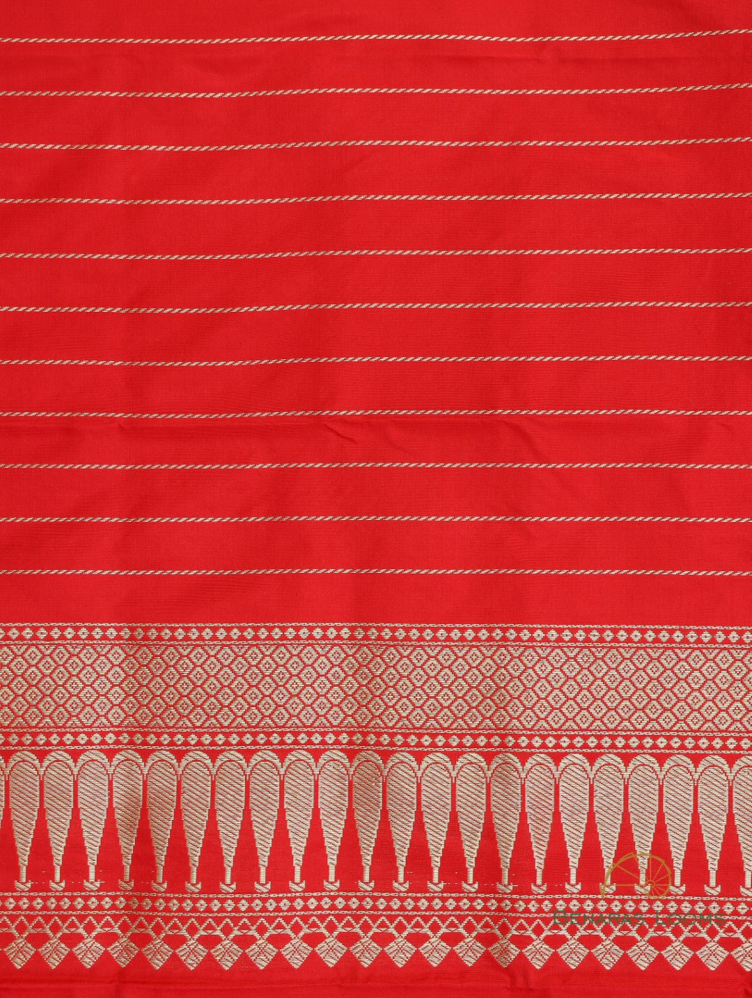 Red Handwoven Pure Kataan Silk Kadhua Jangla Banarasi Saree