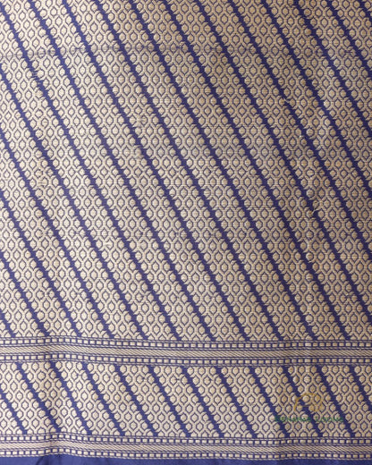 Navy Blue Handwoven Pure Kataan Kadhua Silk Benarasi Saree