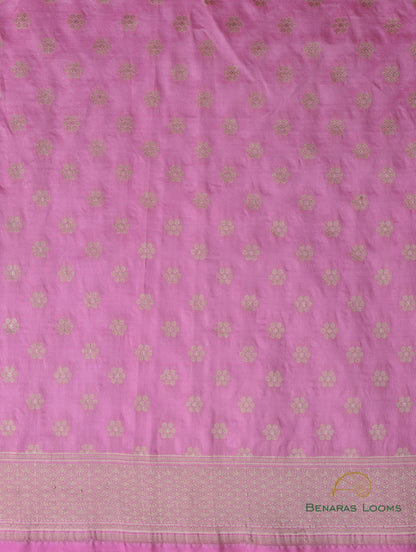 Eesha Light Pink Handwoven Pure Kataan Silk Banarasi Kalidar Lehenga