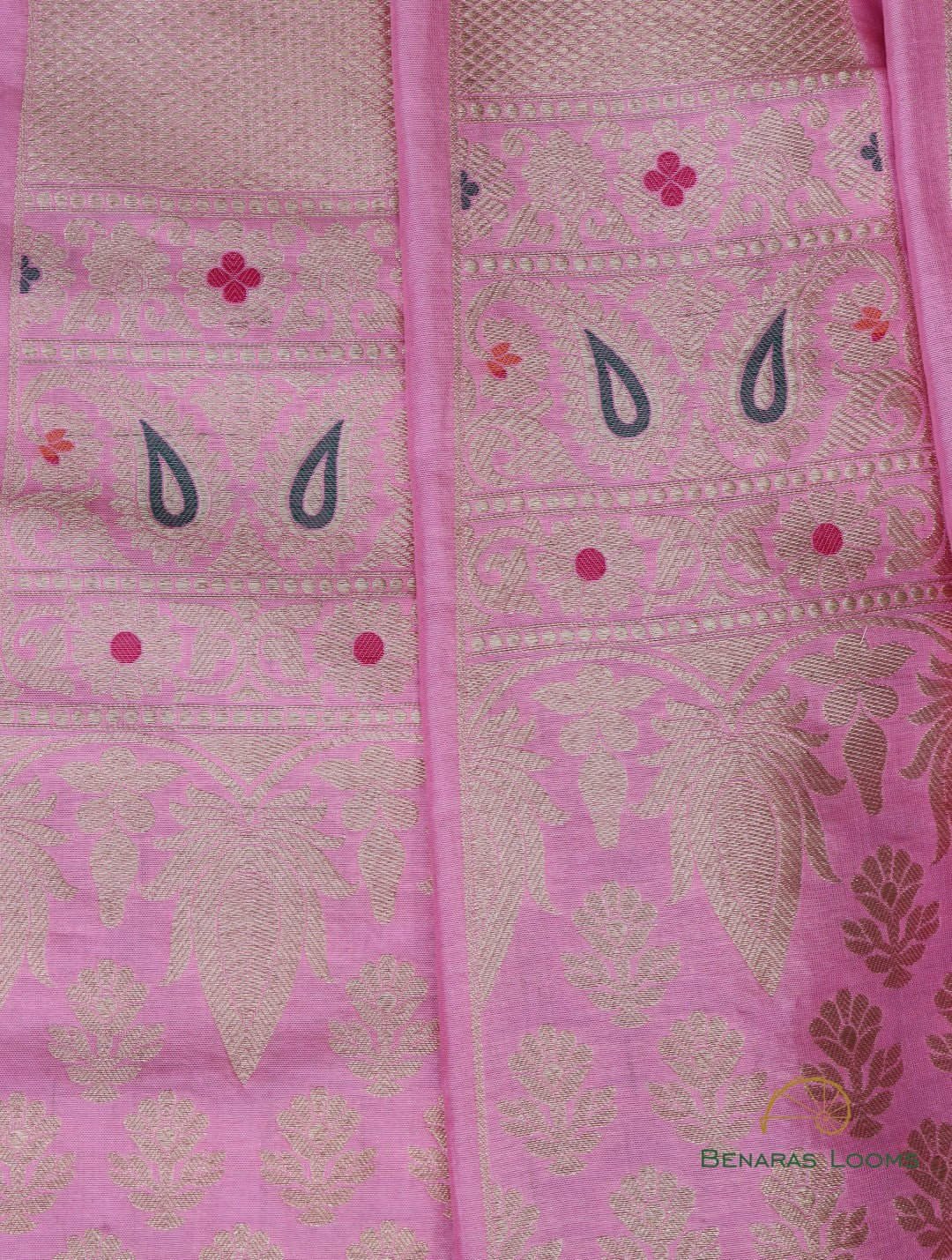 Eesha Light Pink Handwoven Pure Kataan Silk Banarasi Kalidar Lehenga