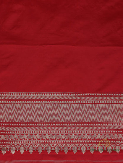 Red Handwoven Pure Kataan Silk Banarasi Saree