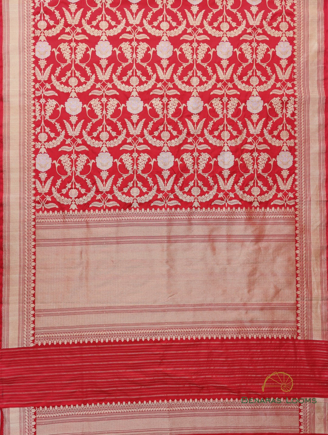 Red Handwoven Pure Kataan Silk Banarasi Saree